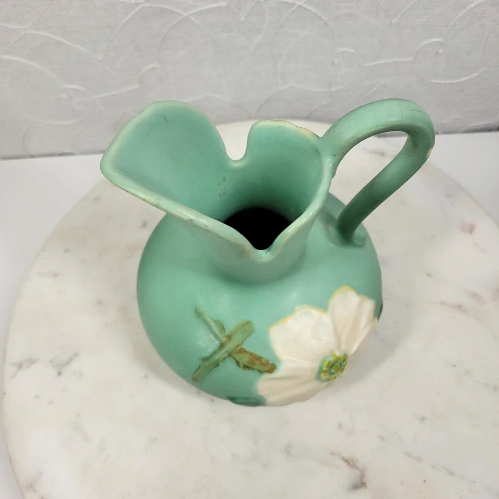 Rare Weller Pottery pitcher (made in Ohio) gorgeous green